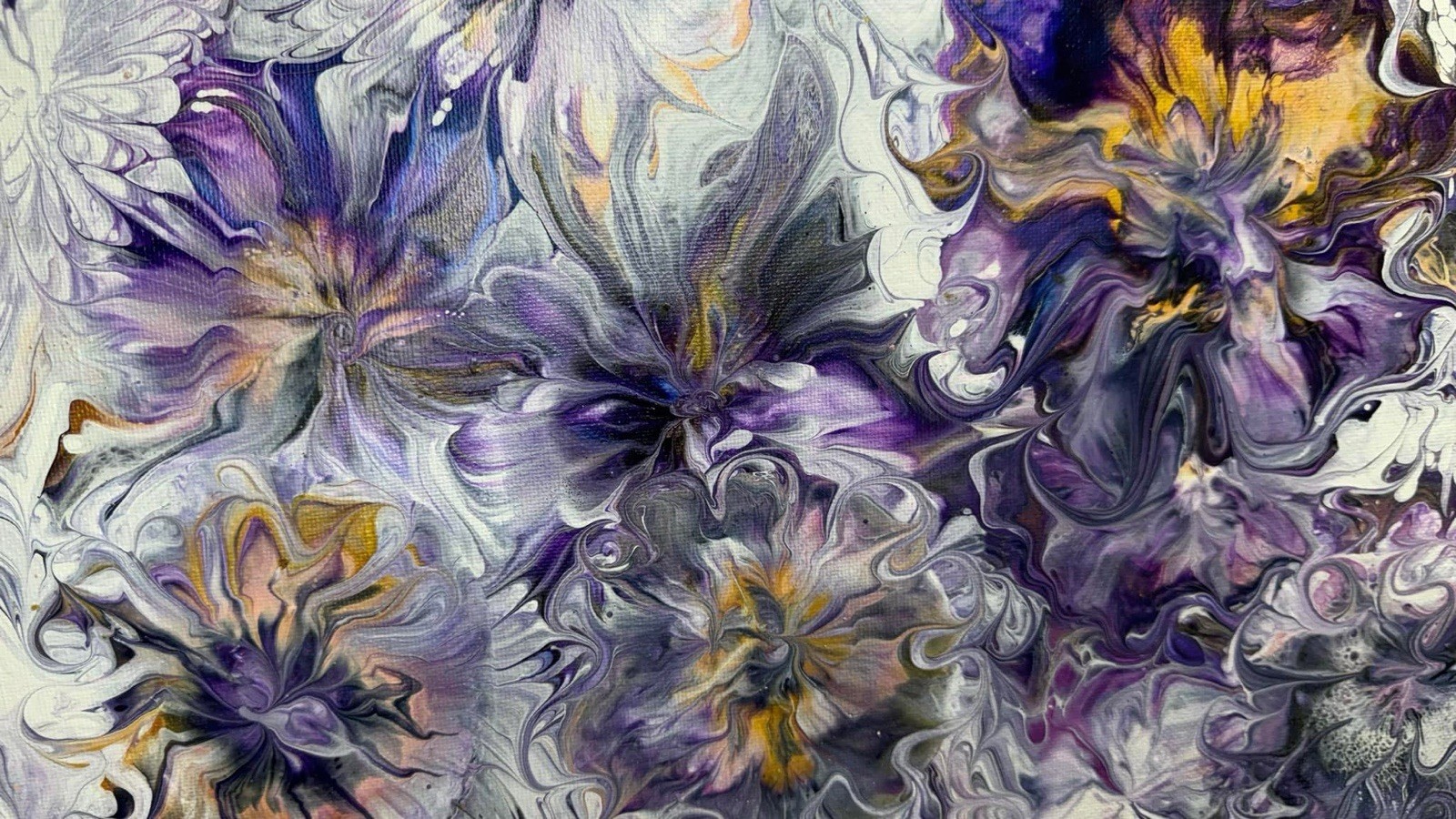 Abstract Floral Original Acrylic Canvas Painting pansies