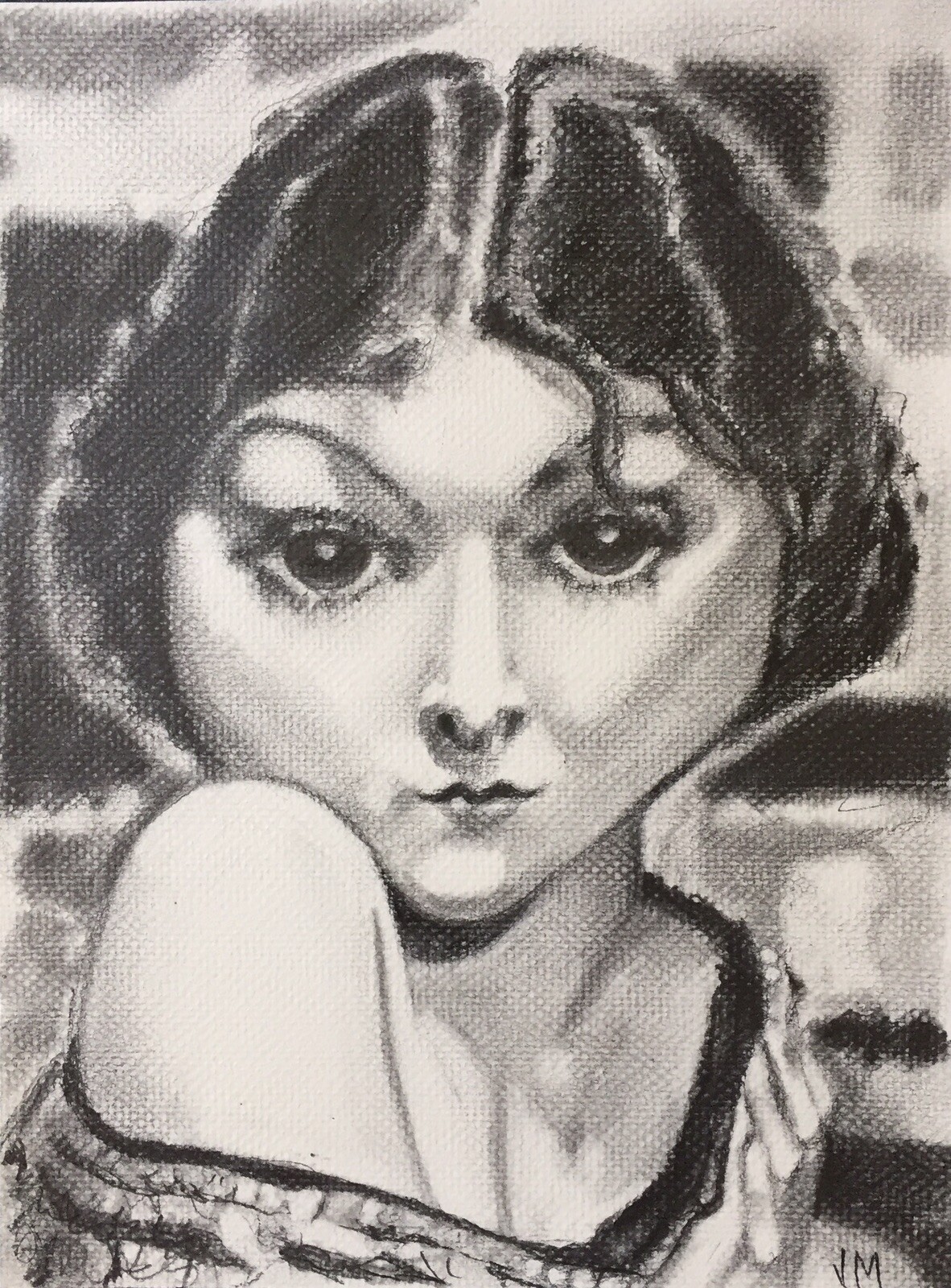 Original Graphite Drawing Portrait 1920’s Girl 12.3/4″x 9.1/2″ NOT A PRINT