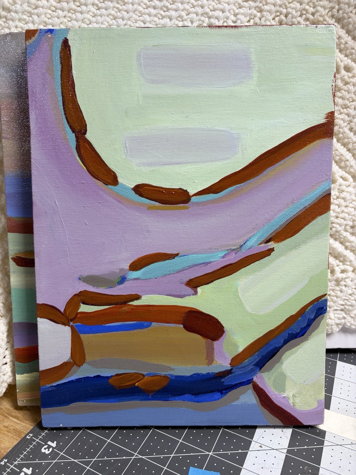 Gretchen Langner Signed Canvas Duo “Western Landscape” Series
