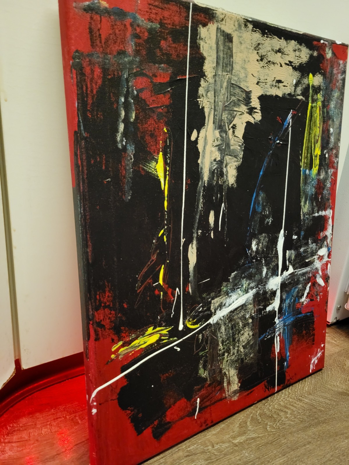 Original Beautiful Abstract Modern Art Piece Red Canvas