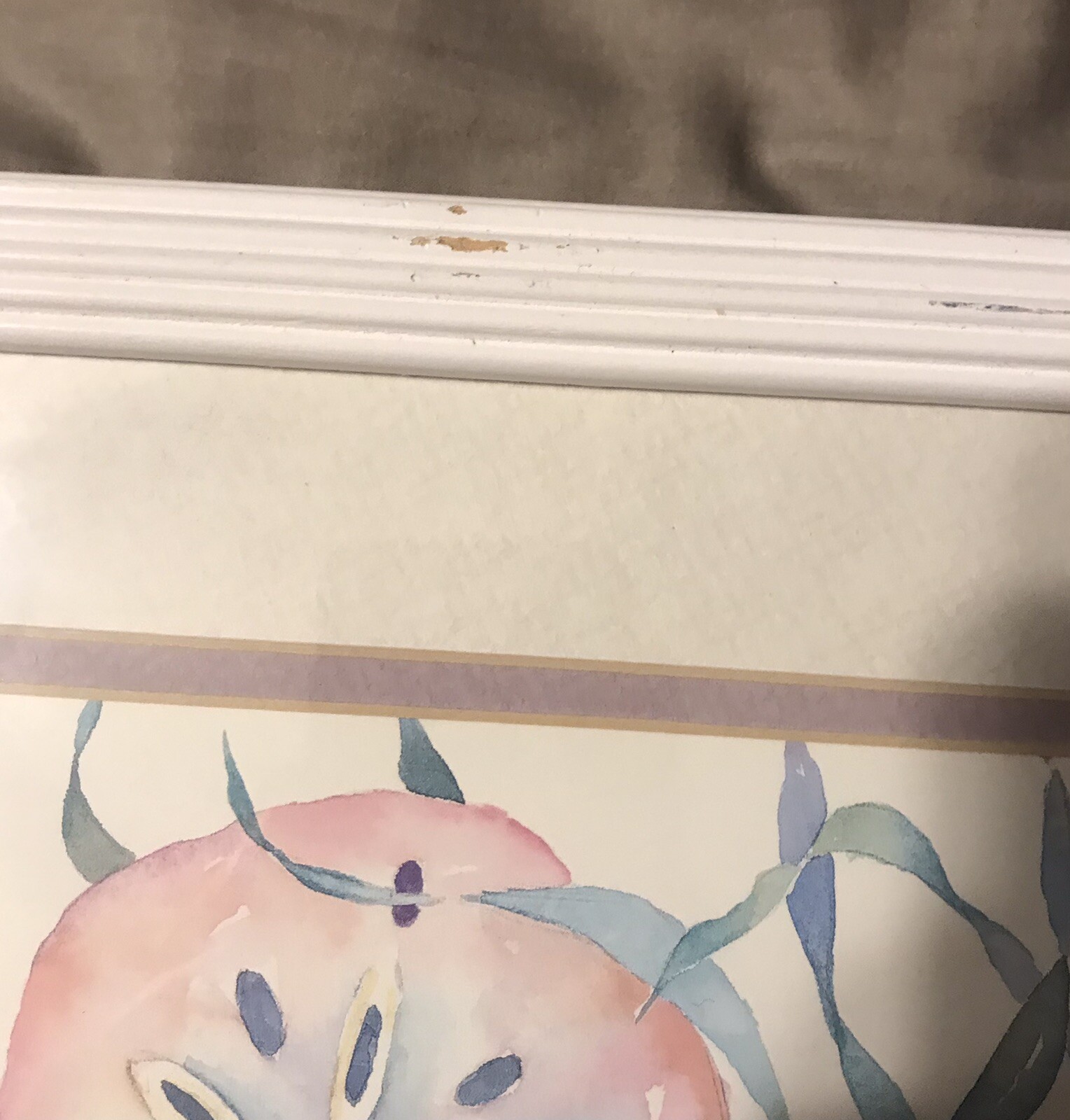 Marcy Chapman Signed Matte & Framed Watercolor Sea Life 9.5″ x 11.5″