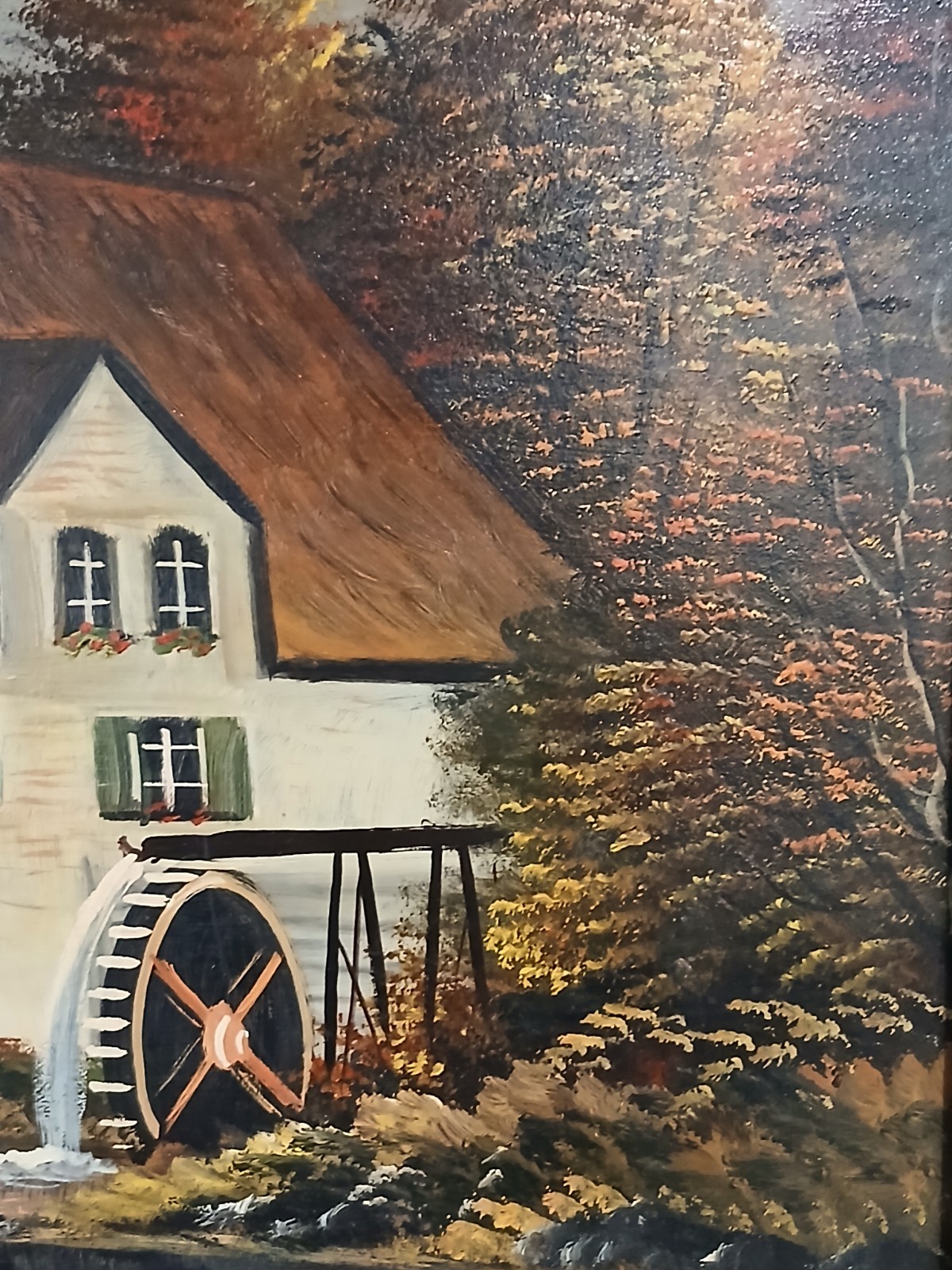 Vintage R. Schneider Signed Original Oil Painting With Wooden Frame 24.5″ X 29″