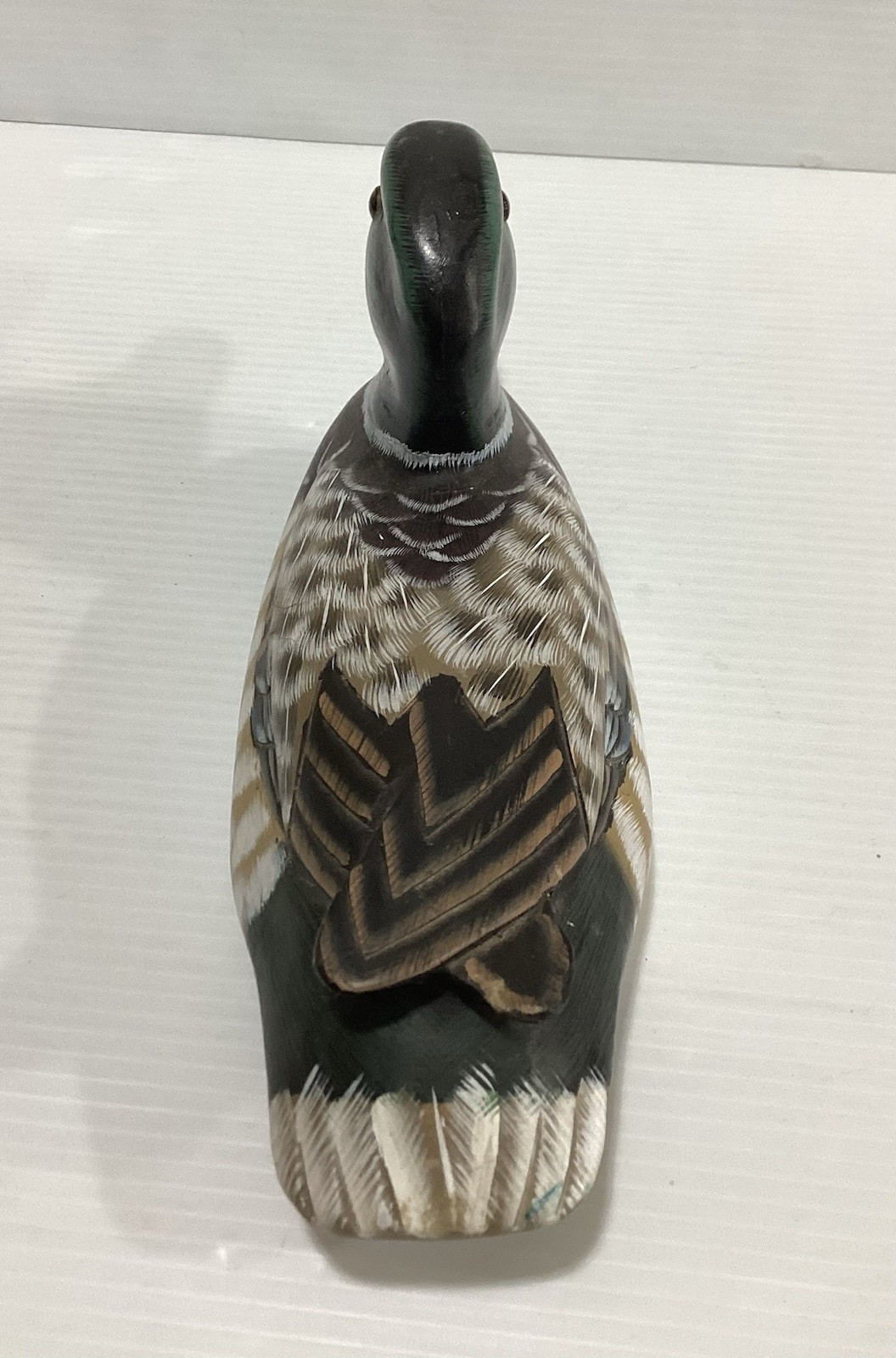 Wooden Duck Decoy Hand Painted In Vintage Style 25oz Yellow Bill Folk Art