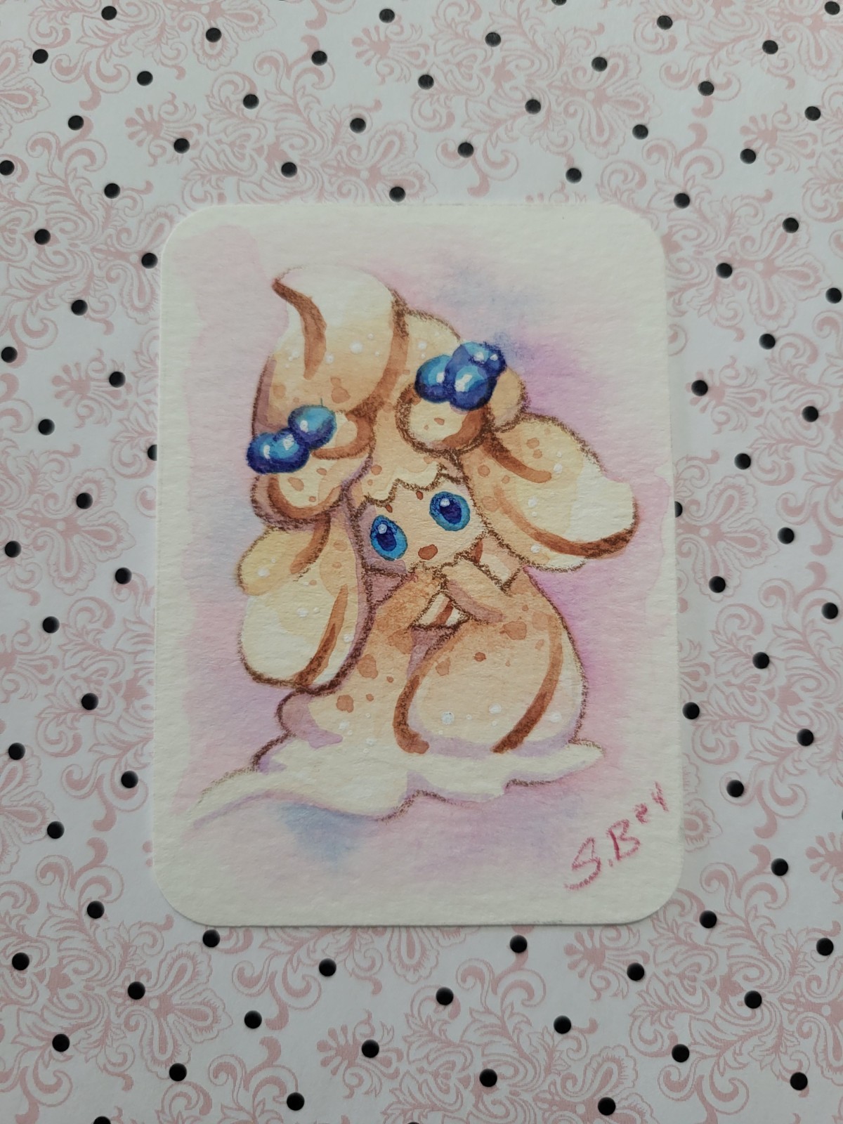 ACEO Original Watercolor Alchremie Pokémon Fanart Tigerdewdrops