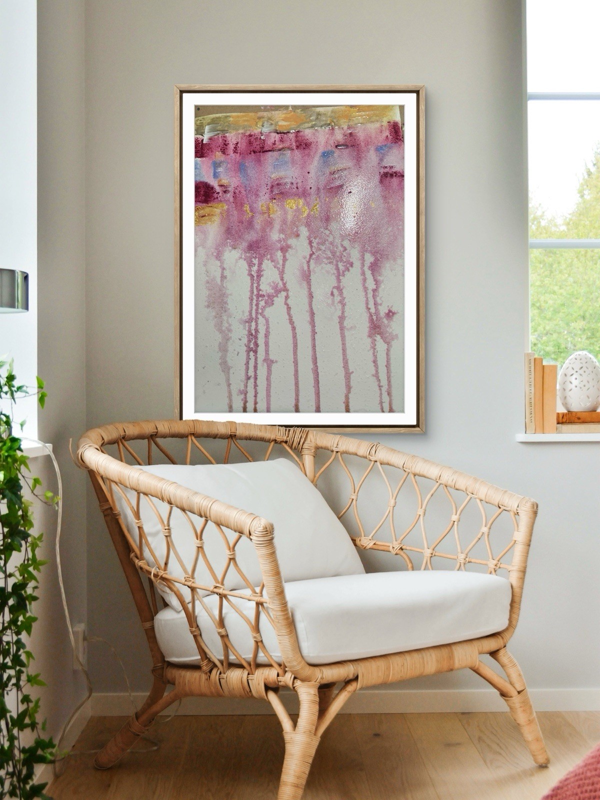 Original Art 14X11 Paper Abstract Modern Wall Art Hand Painted Impressionistic