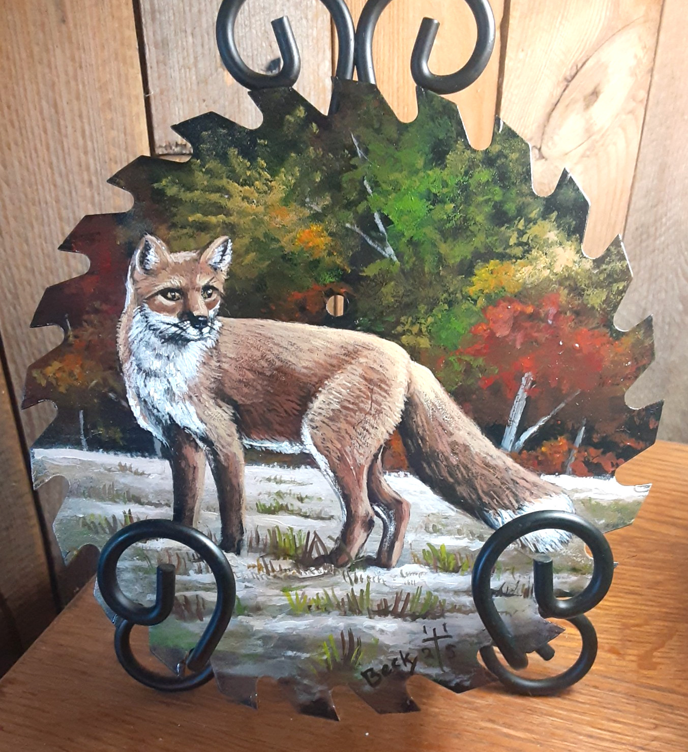 RED FOX Hand Panted saw blade 7 1/4″  local artist
