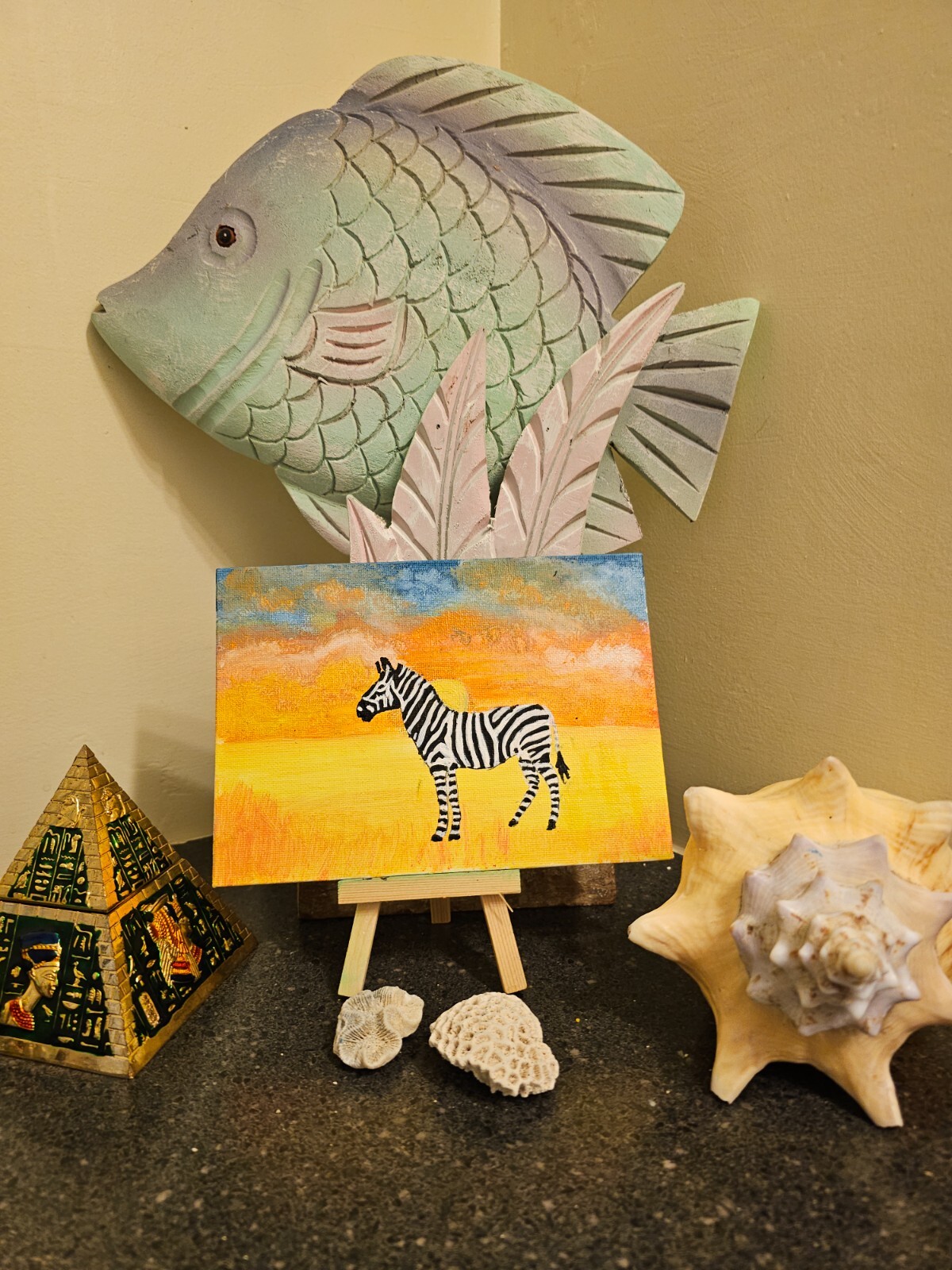 Zebra Painting Sunset Animals Original Oil Painting Nursery Wall Art