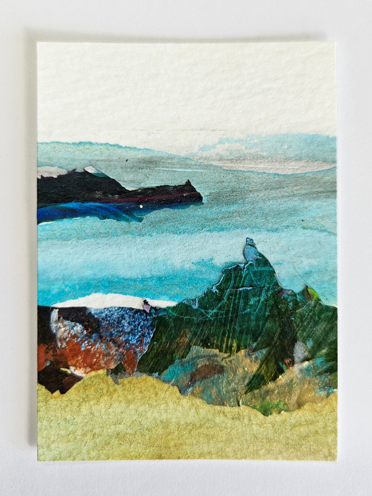 ACEO Card 2.5×3.5″ Original Miniature Art Abstract Landscape Series 11/11 #0023