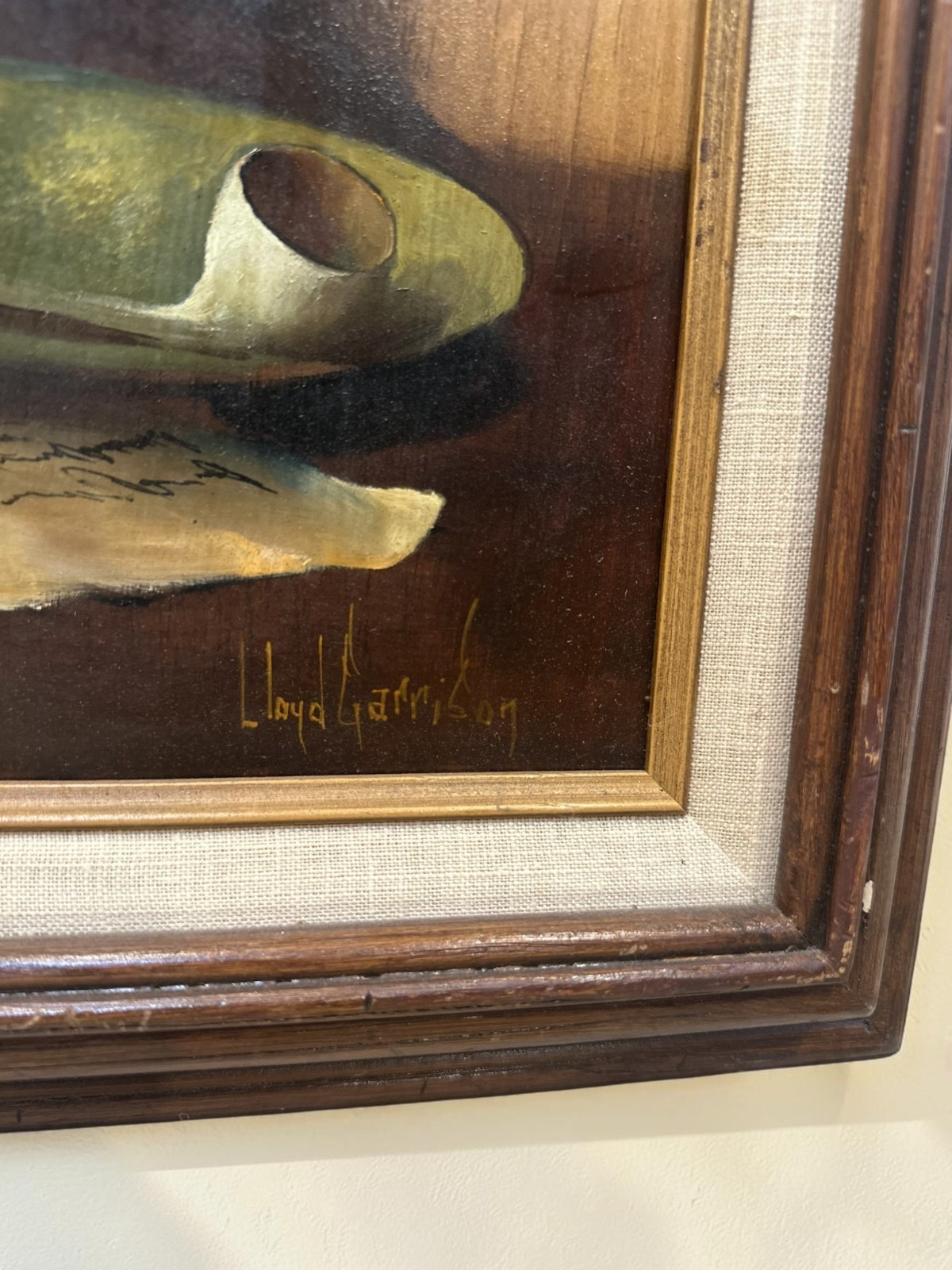Framed Lloyd Garrison Original Oil Painting Still Life Lantern Pocket Watch