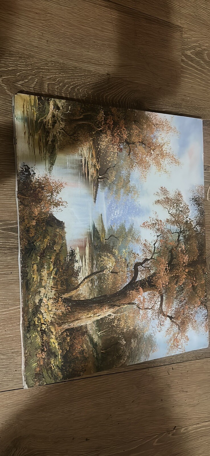 L. Thomas Large Marine Landscape Oil on Canvas Painting Signed