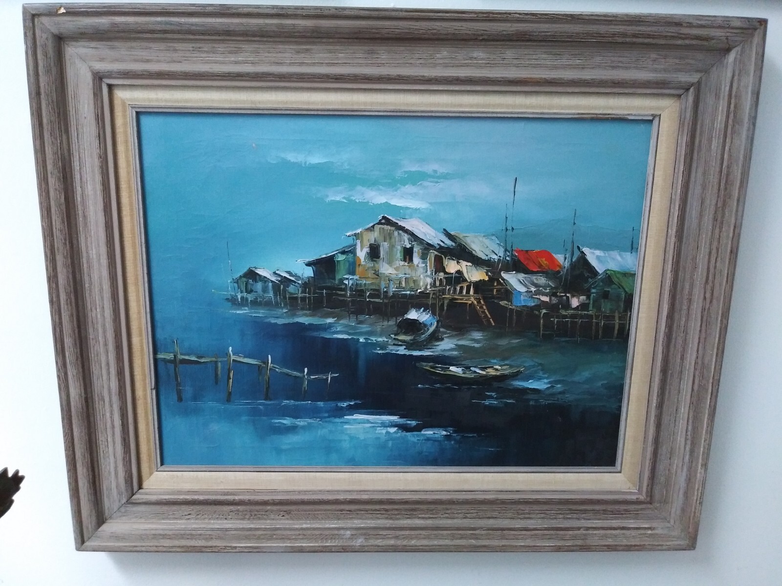Hawai Maui coastal Scene old village 20×24