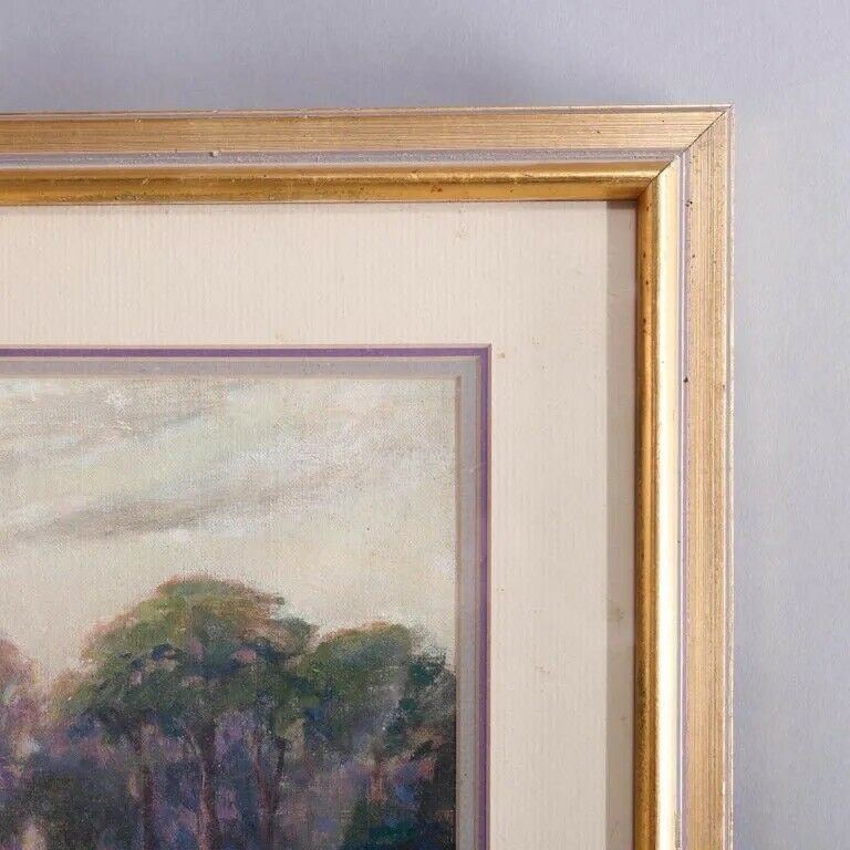 ANTIQUE ARTS & CRAFTS IMPRESSIONISTIC LANDSCAPE PAINTING
