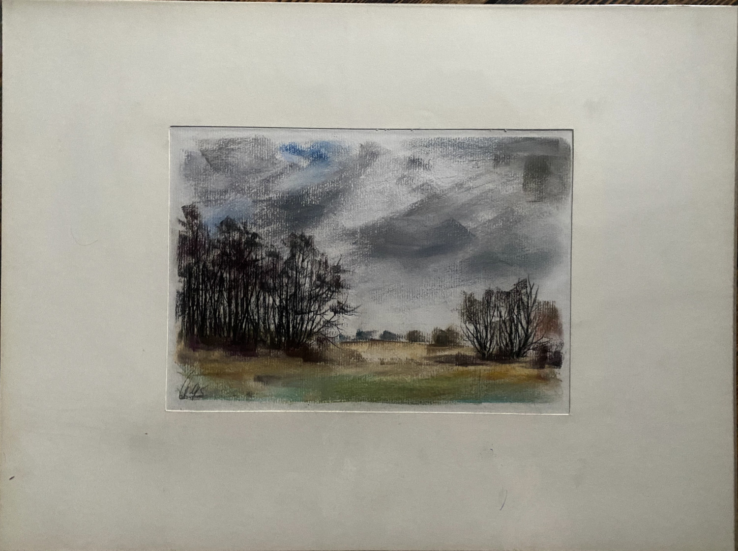 Franz Ehmke 1928-2018 GDR Painter Pastel At Schönfließ Brandenburg Fields Meadow