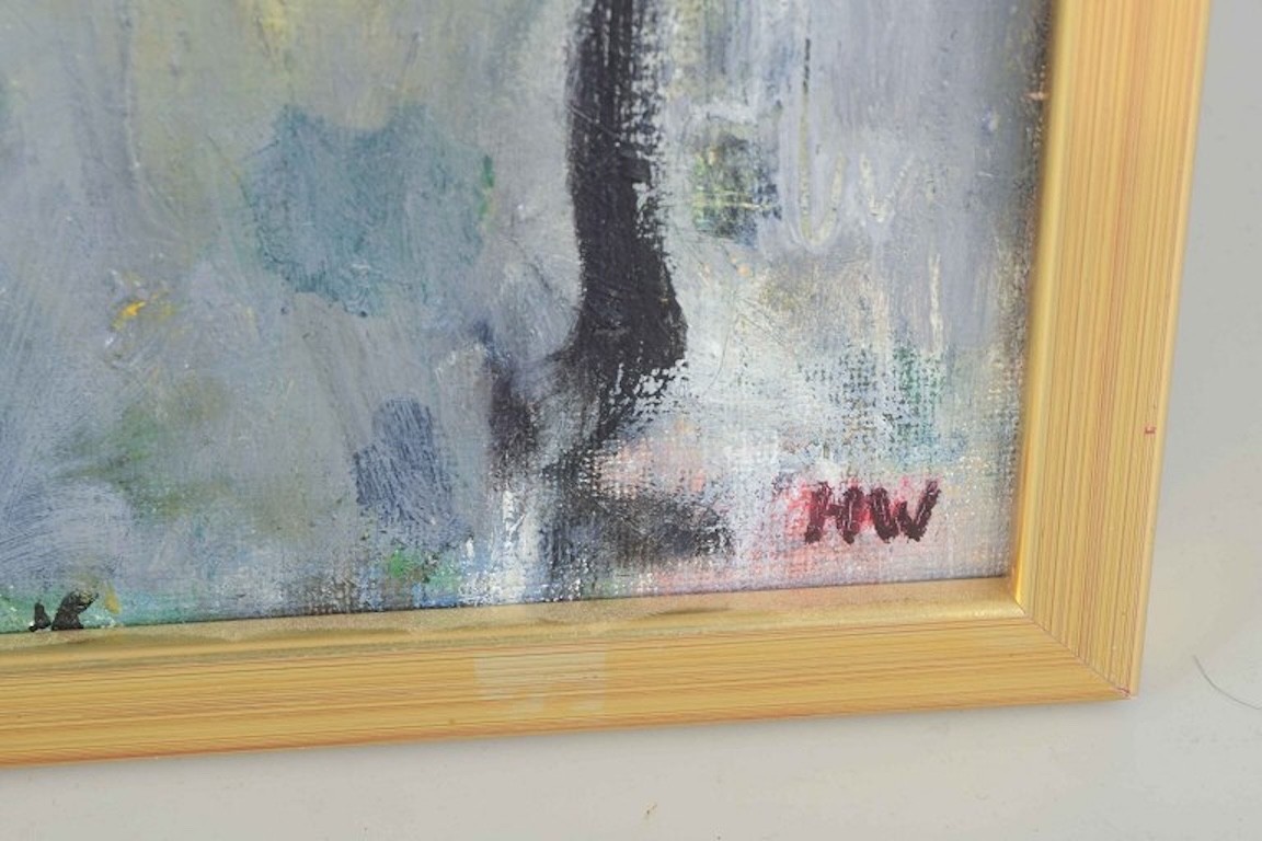 Håkan Wennström, Swedish artist. Oil on canvas. Abstract work. ‘Grinden’. 1985