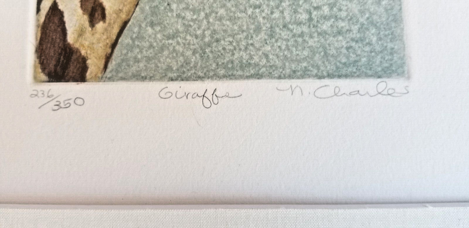 3 Signed Numbered Nancy Charles Colored Etchings (Gorilla, Elephant, Giraffe)