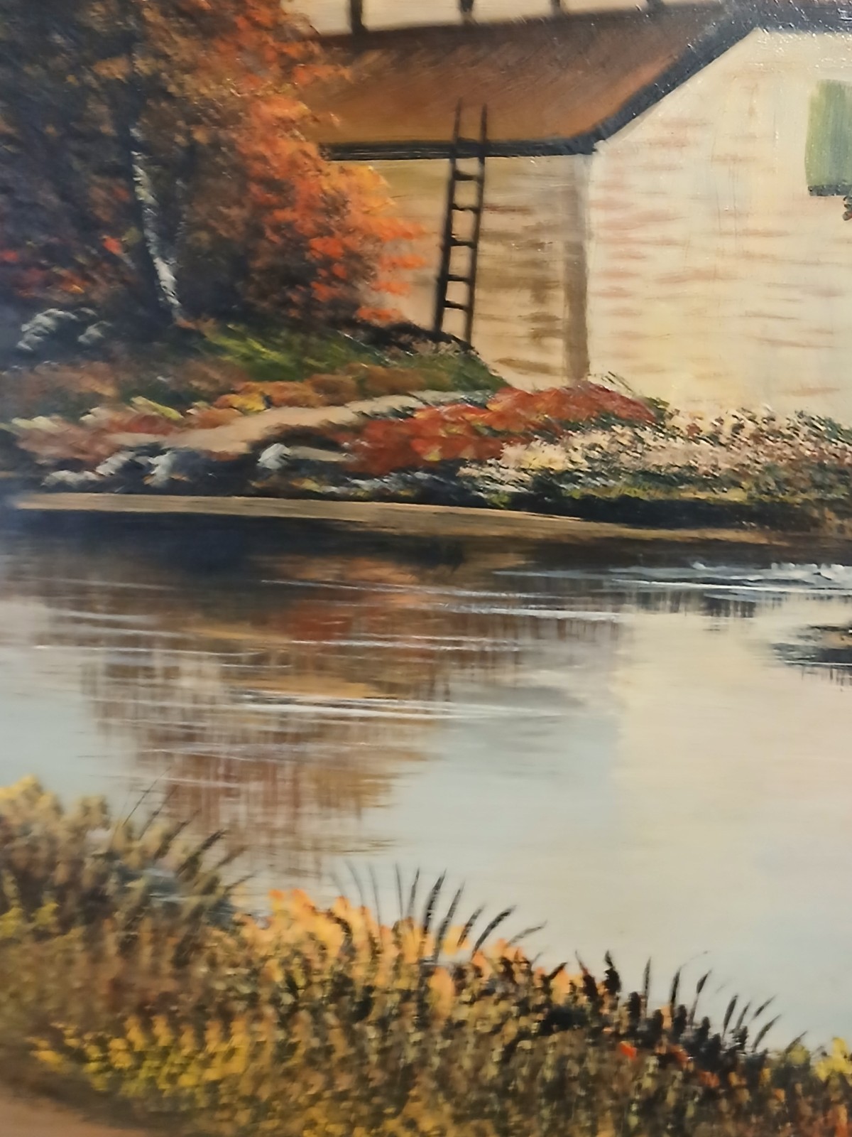 Vintage R. Schneider Signed Original Oil Painting With Wooden Frame 24.5″ X 29″