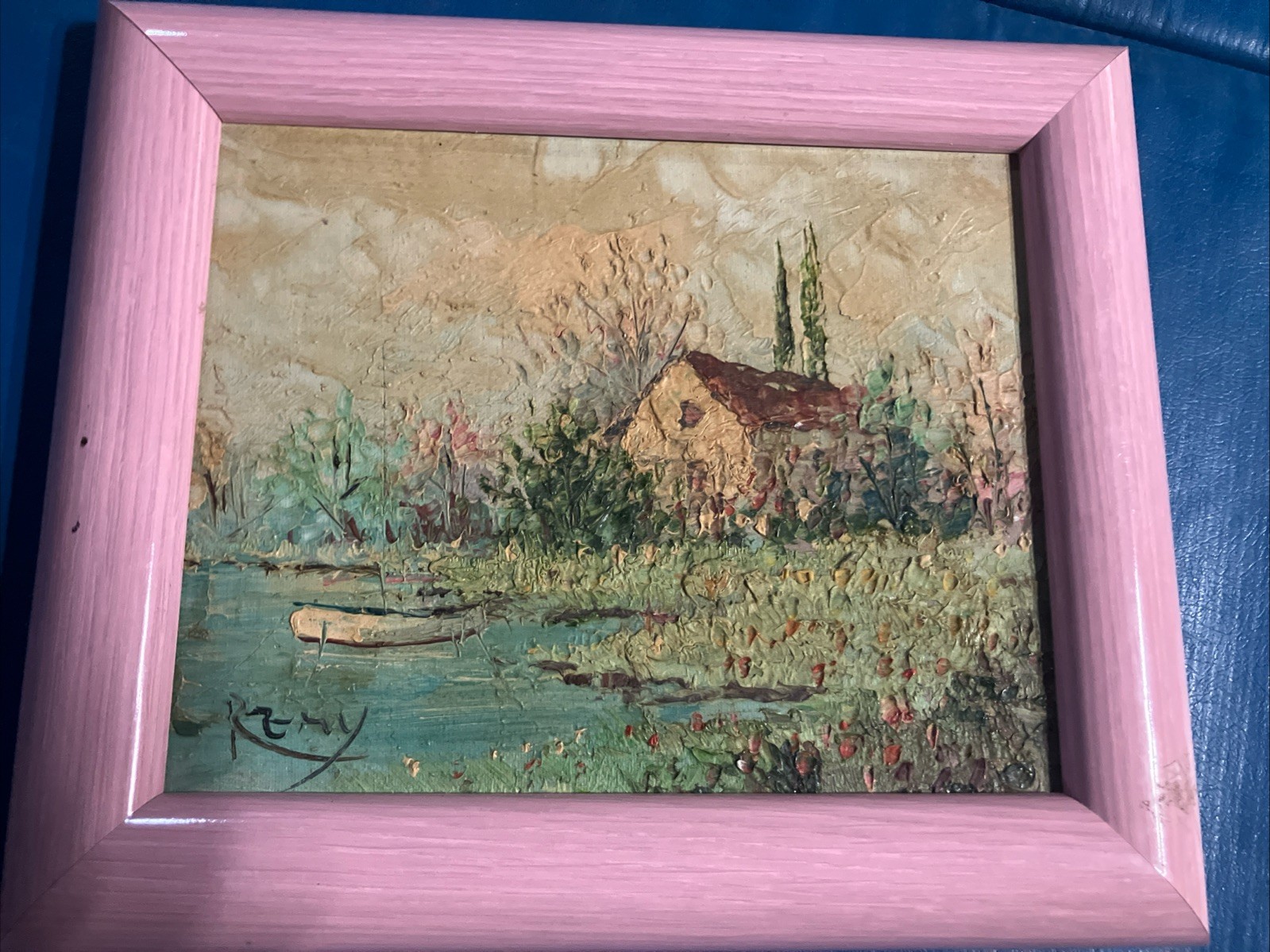 Original Mid-Century Oil On Masonite By Jean Remy Framed 11″ X 13″