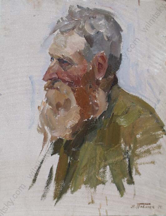 Arkadi Pavliuk (1925-2019) «Study of an Old Man», Oil Painting, 1970 (m)