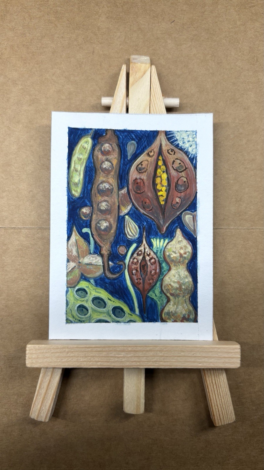 ACEO Art Card Original Gouache Painting: “The Start” 2.5in X 3.5in Signed