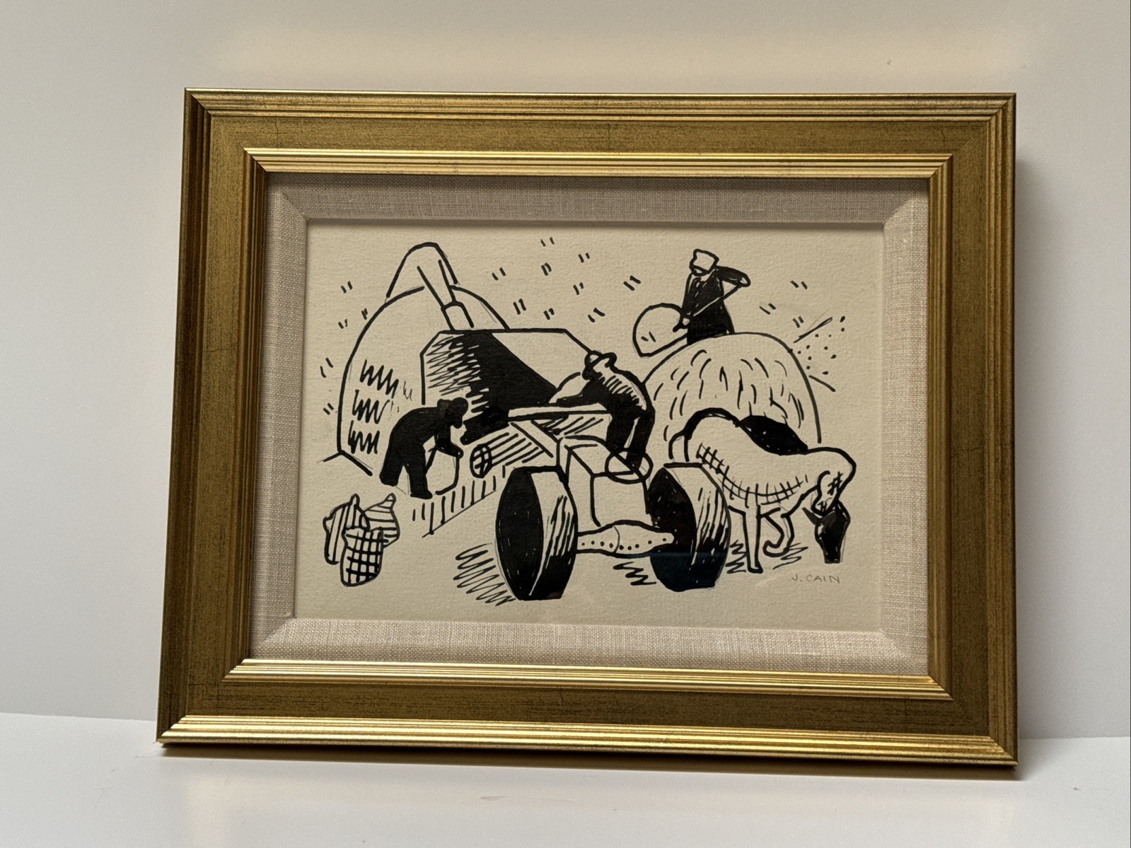 JO CAIN PAINTING WPA FARM WORKERS FARMERS FARMING AMERICAN REGIONALISM FAMOUS