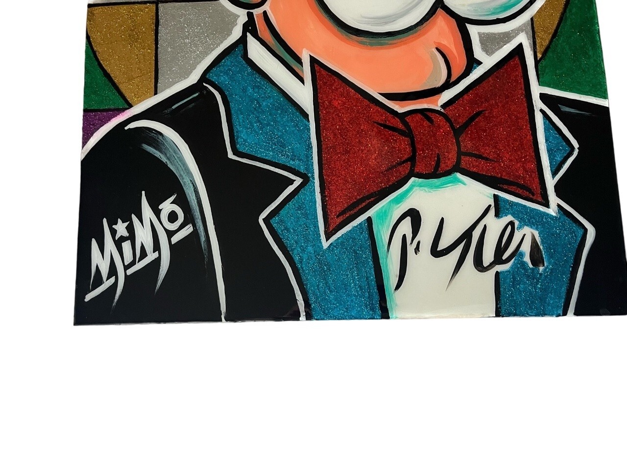 Mike Mozart MiMo Peter Keil Collab Painting Acrylic Metal Flake 1/1 28×22