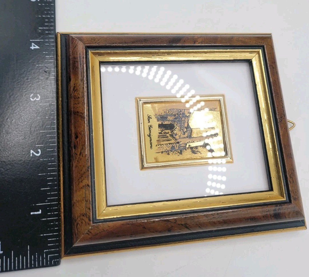Vintage S/3 Landscape Paintings 4-1/2″H • Chromolithography Gold Series • ltaly