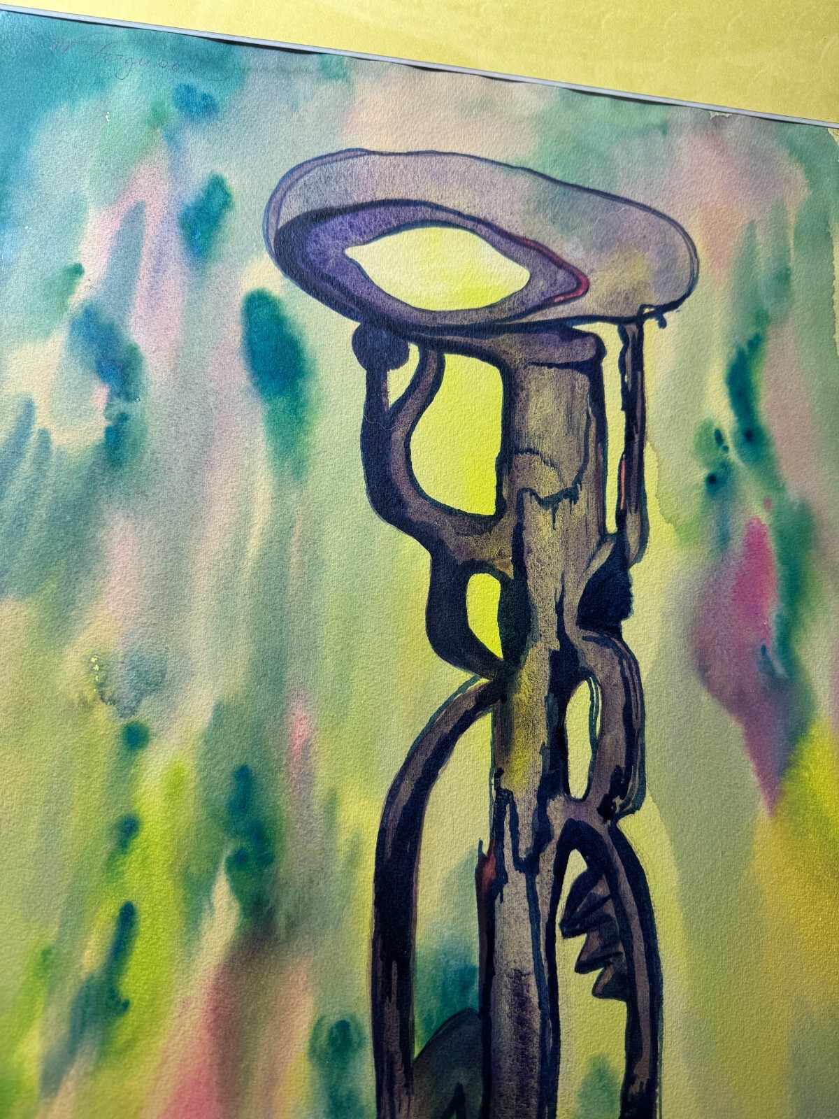 William Ferguson «An Abstract Composition» Watercolor Painting -Framed