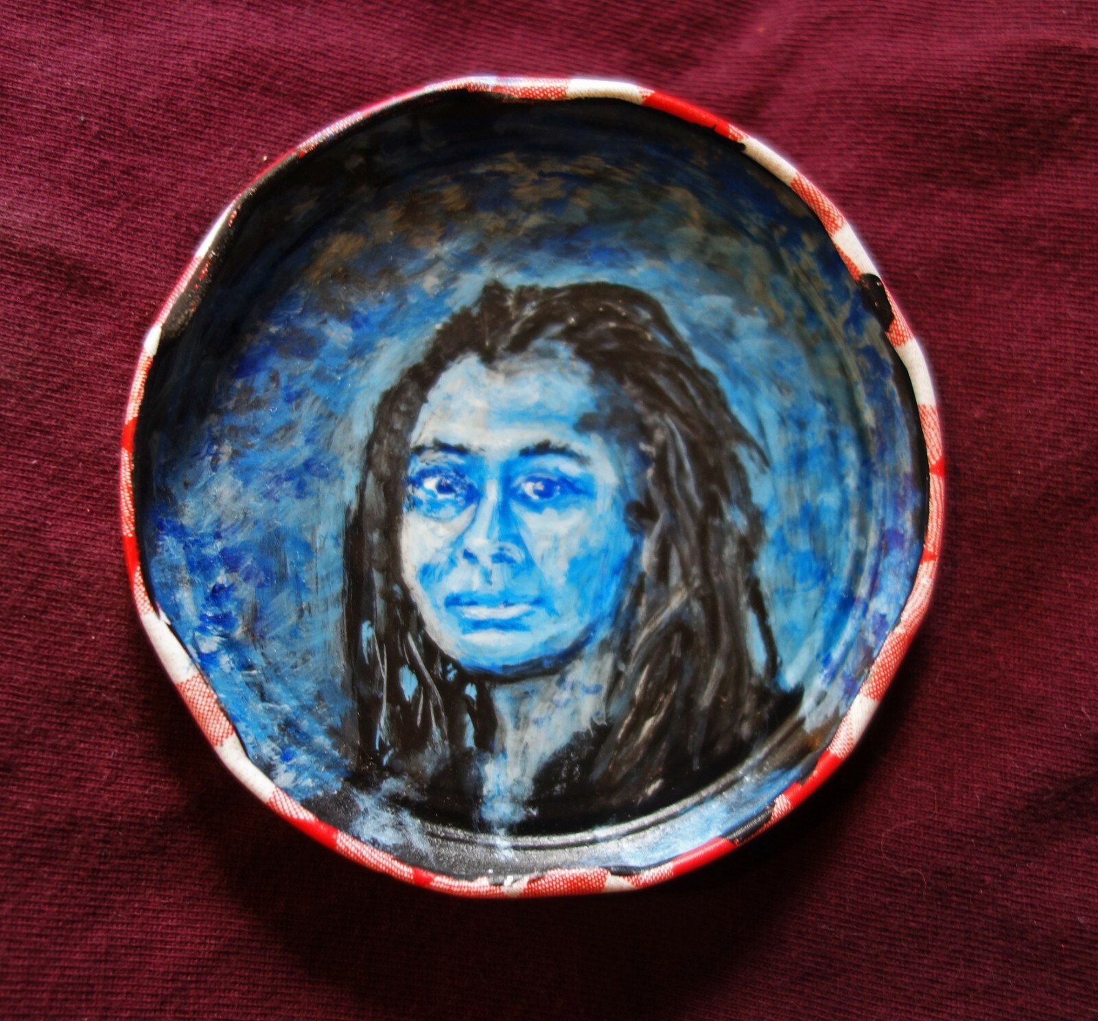ALICE WALKER, Jam Jar Lid Portrait, Poetry, Outsider Folk Art by PETER ORR