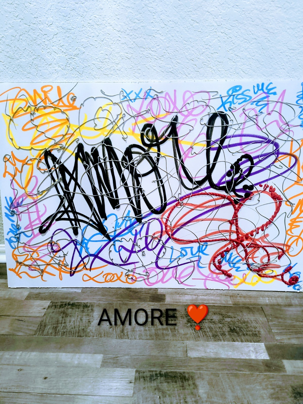 Amore , by Trey Coppland, Graffiti Acrylic Painting, 24+36 in, 2026, Signed