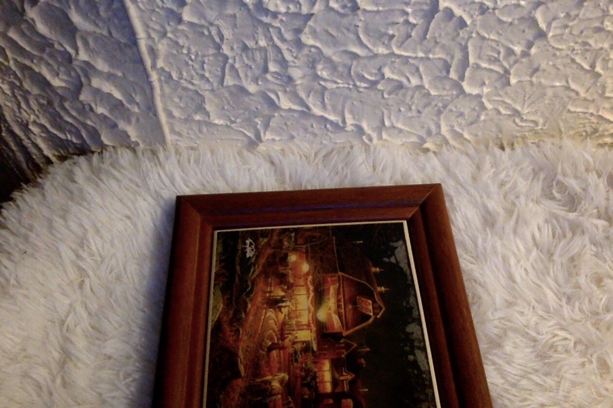 Terry Redlin Hand Painting On Porcelain ‘Harvest Moon Ball In Dark Wooden Frame