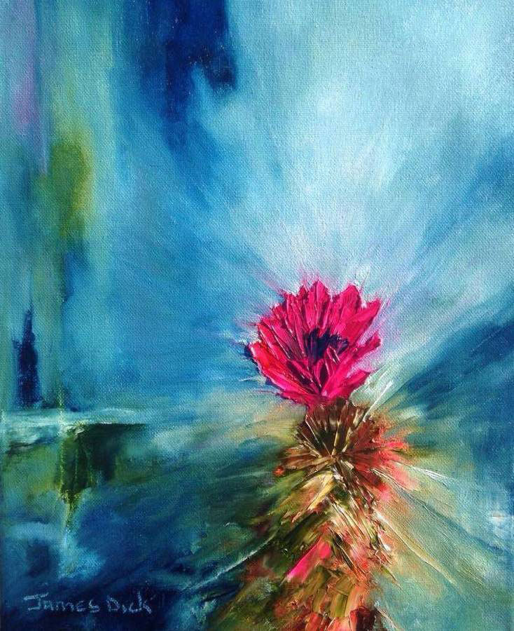 Hedgehog Cactus by James Dick | Impressionist | Oil Painting | Wildflowers