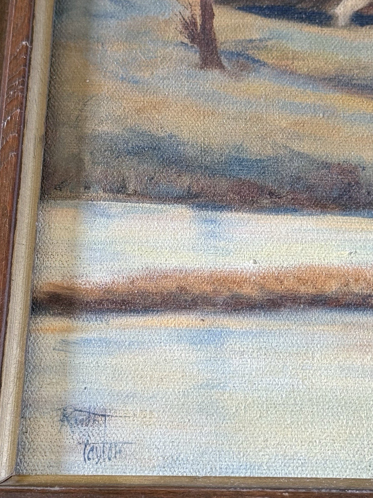 Vintage Rustic Country Barn Scene Framed Signed Oil Painting 18 1/2” X 15 1/2”