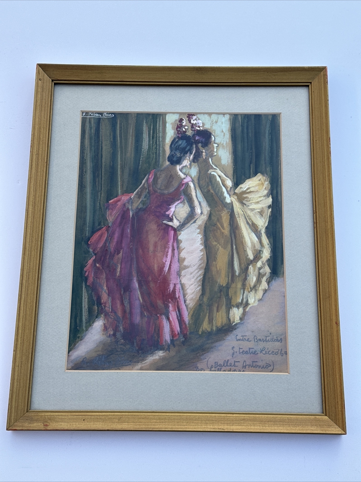 RAMON RIBAS RUIS PAINTING VINTAGE PRETTY WOMAN WOMEN DANCERS PERFORMERS SPAIN