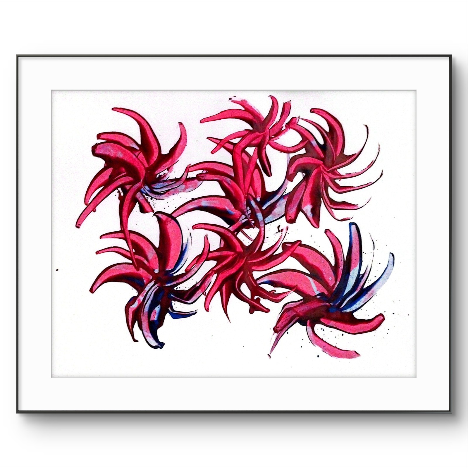 Fireworks Contemporary Abstract Original Signed Paper Wall Art Acrylic 11×14