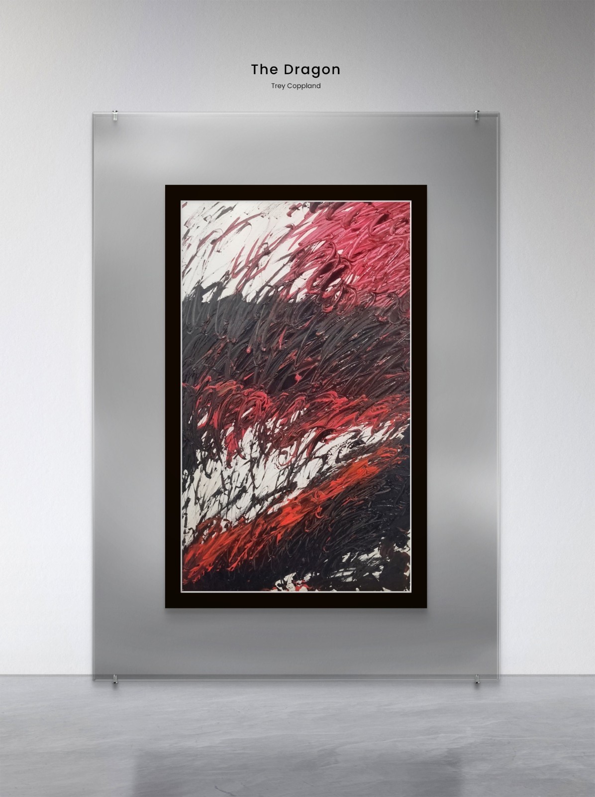 Trey Coppland, The Dragon Abstract Acrylic Painting, 24+36 inch 2026, Signed