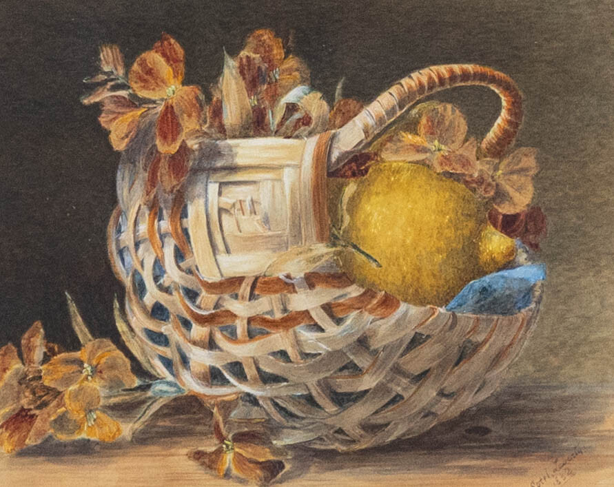 A. Sorel Laverty (Exh.1881-1897) – 1882 Watercolour, Basket With Lemon