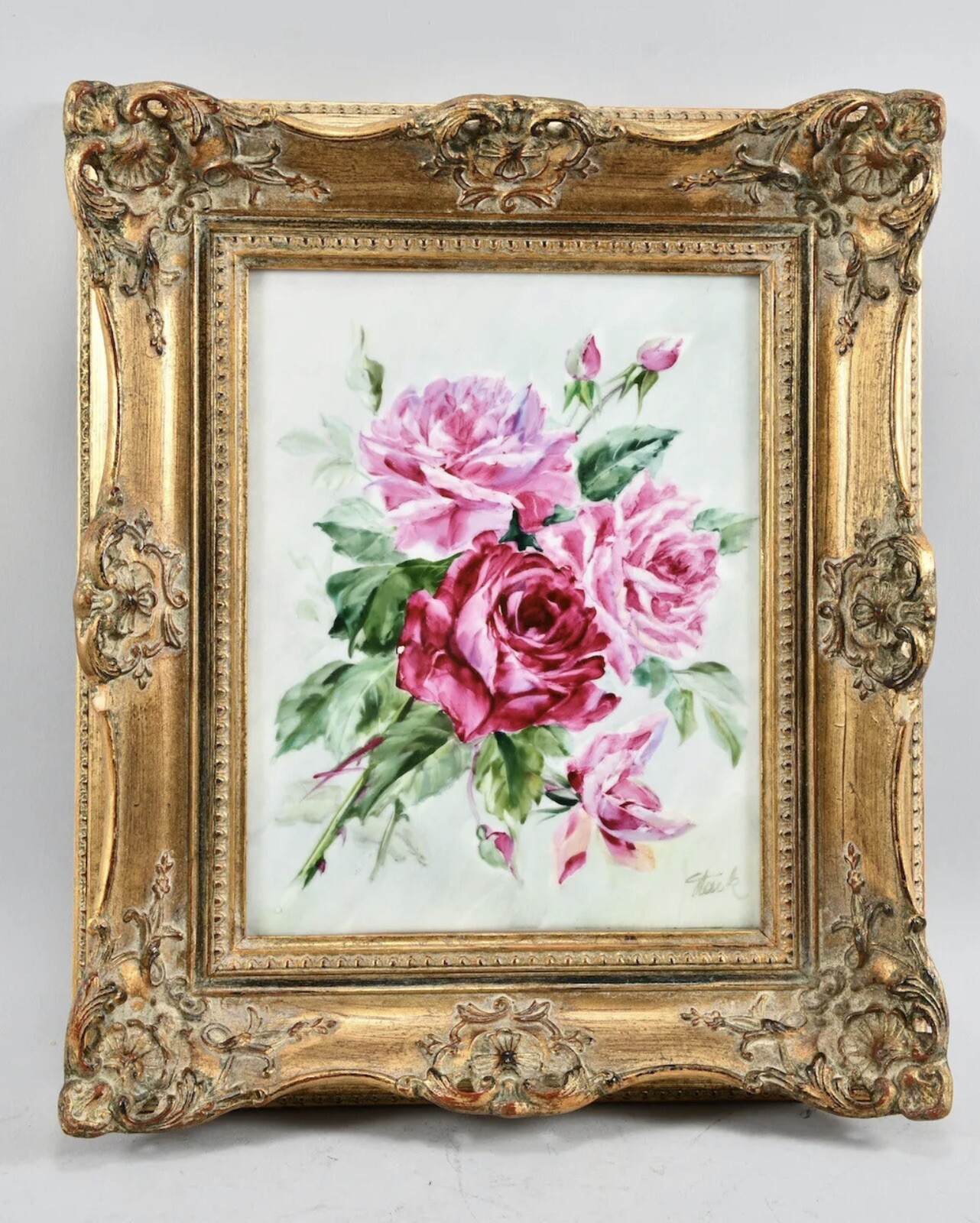 Antique Framed Porcelain Plaque
