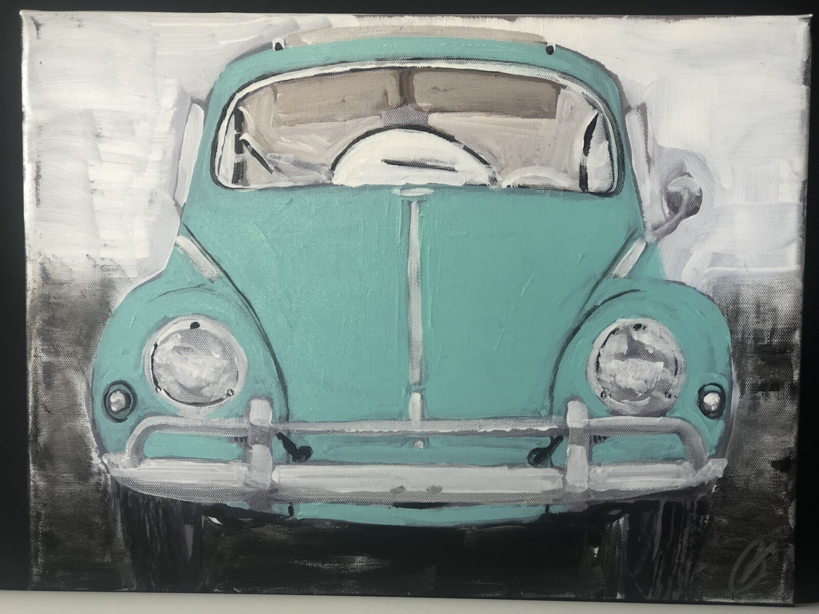 MICHAEL VIAFORA- Original 16″ X 12″ Acrylic on Mounted Canvas, Signed Pre 2019