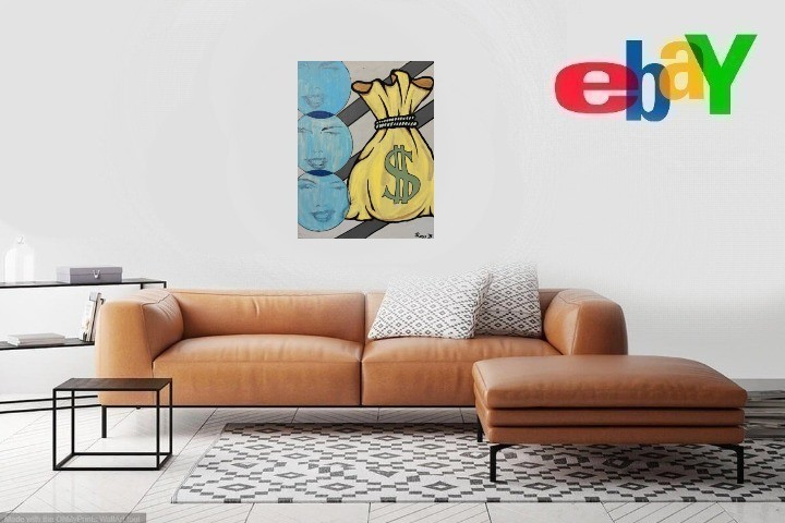 ‘Money Changes Everything’ | Painting on Canvas, Pop Art, MCM Midecentury Modern