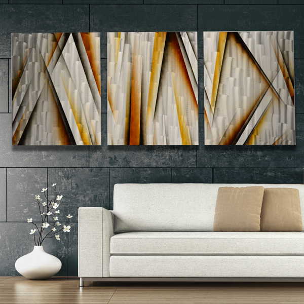 XL Metal Wall Art – Modern Abstract Sculpture Contemporary Painting – Home Decor