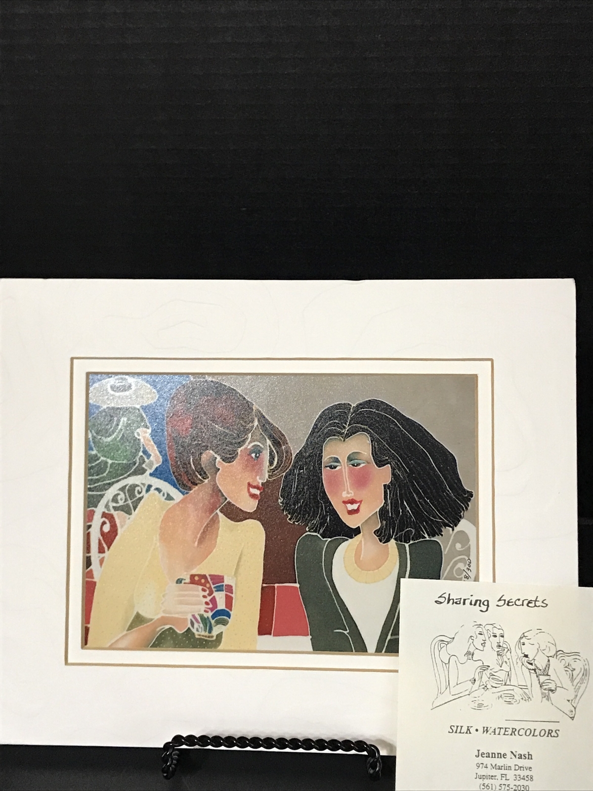 Jeanne Nash Sharing Secrets Watercolor 10”x 8”