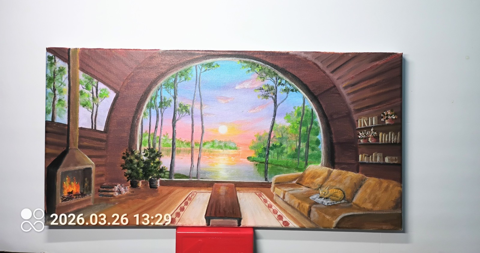 Art 10″/20″ Serenity Sunset Original Oil Painting,Stretched Canvas