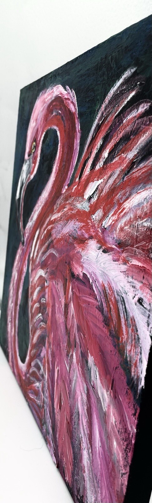 Flamenco Fire Flamingo Painting Original Acrylic Art Modern Coastal Home Decor
