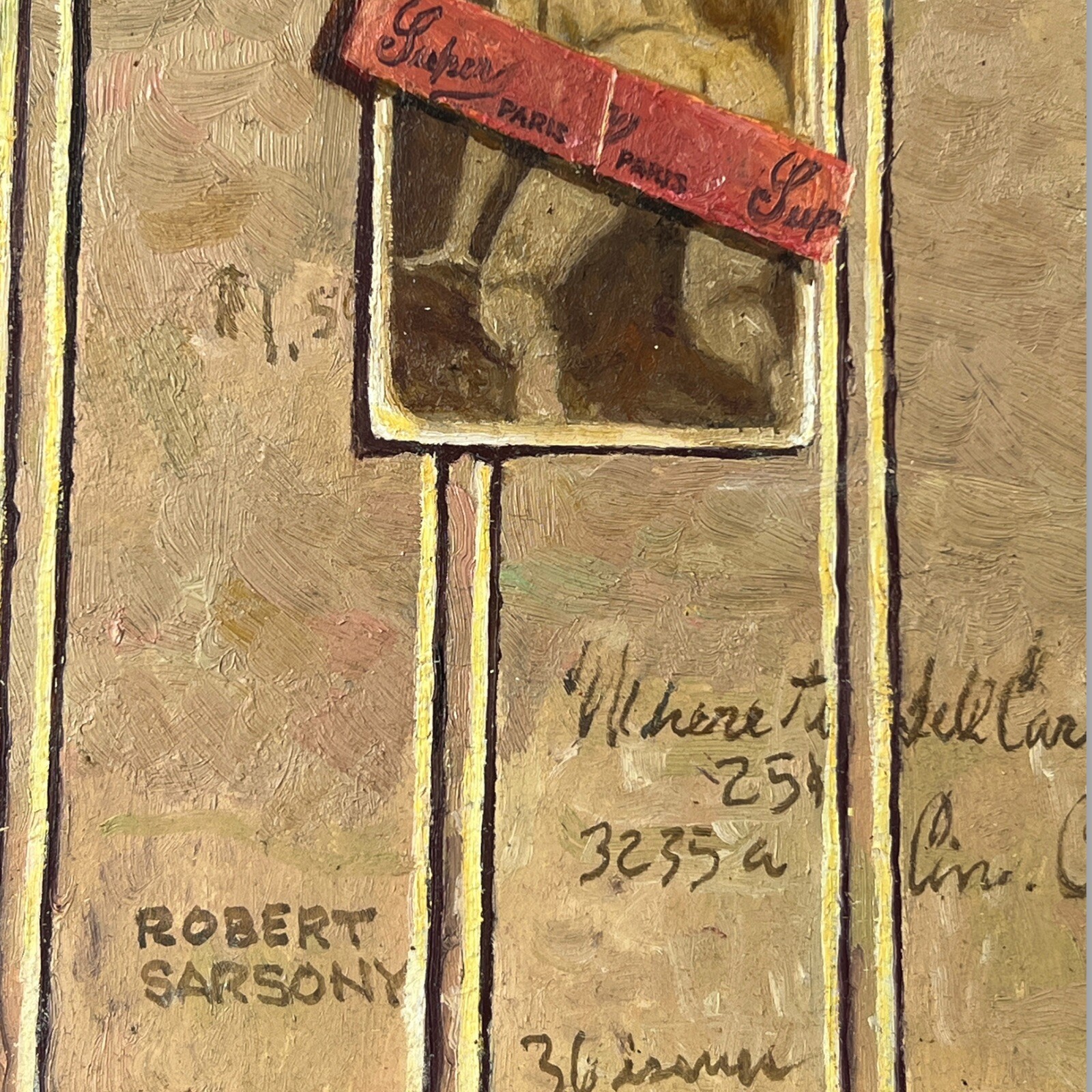 Robert Sarsony (American, 1938-Present) Oil Painting on Gesso ‘The Cabinet’