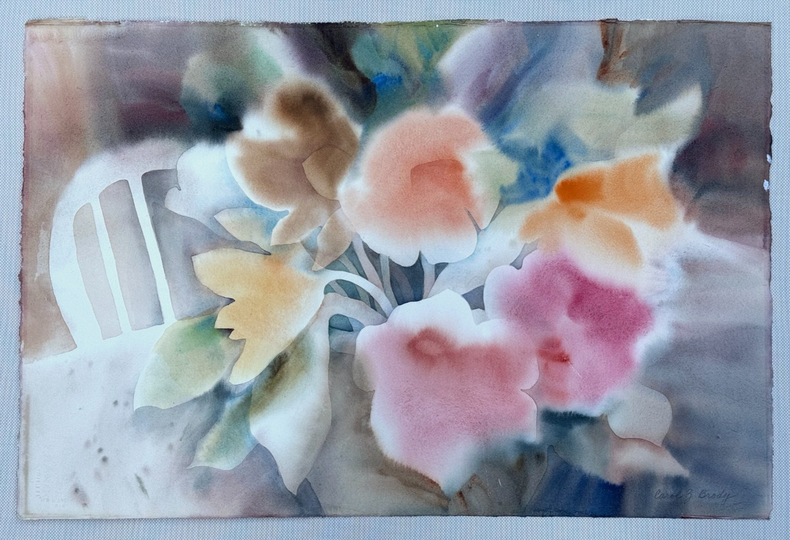CAROL Z BRODY SIGNED ORIGINAL WATERCOLOR PAINTING ABSTRACT IMPRESSIONIST FLOWERS