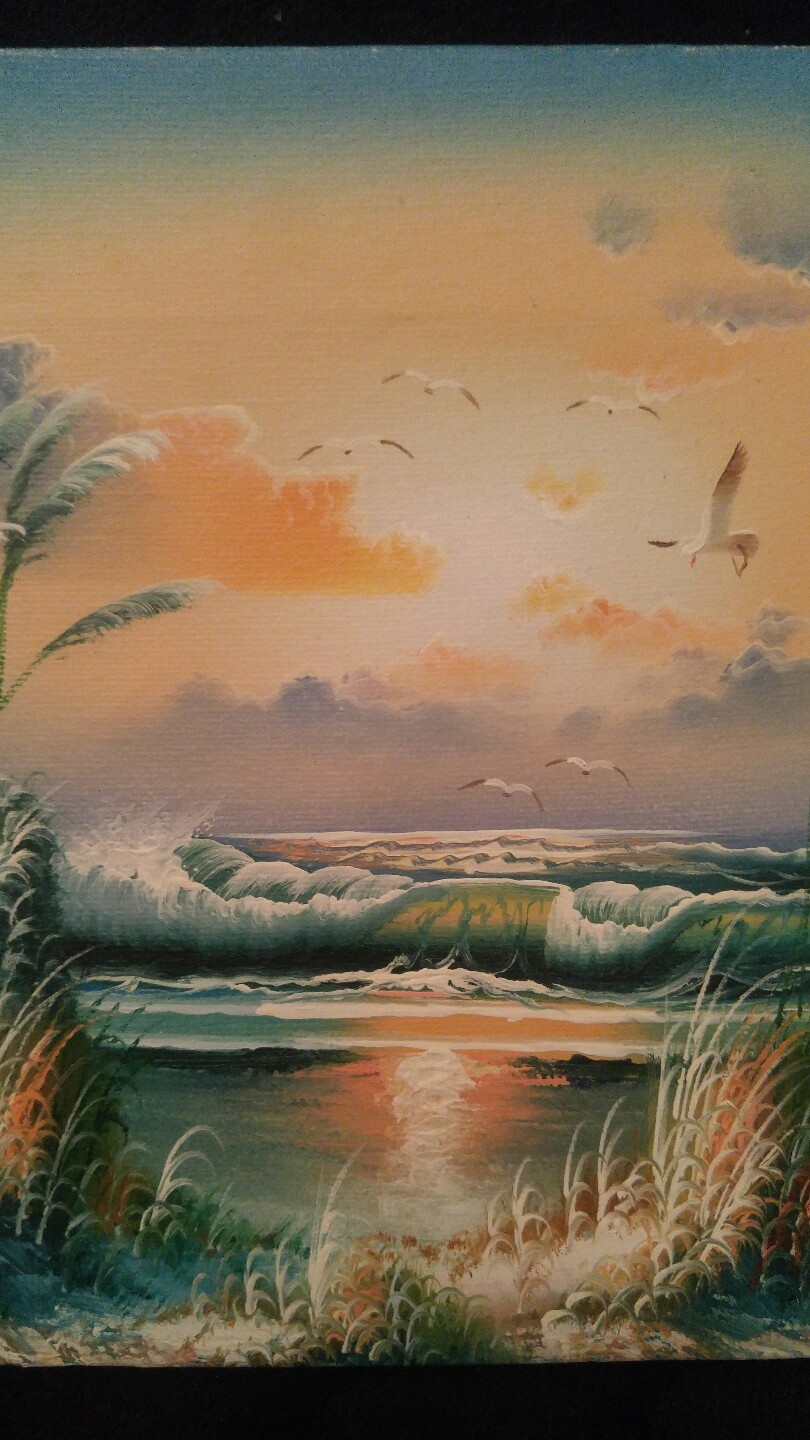 Authentic Beautiful Full Color Adam’s Beach Front Canvas Painting