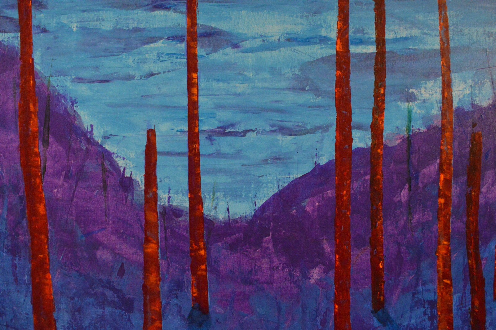 Mark Little original￼ canvas￼￼￼ Painting 81” X 62” XL (6ft. 9in)Abstract Landsca