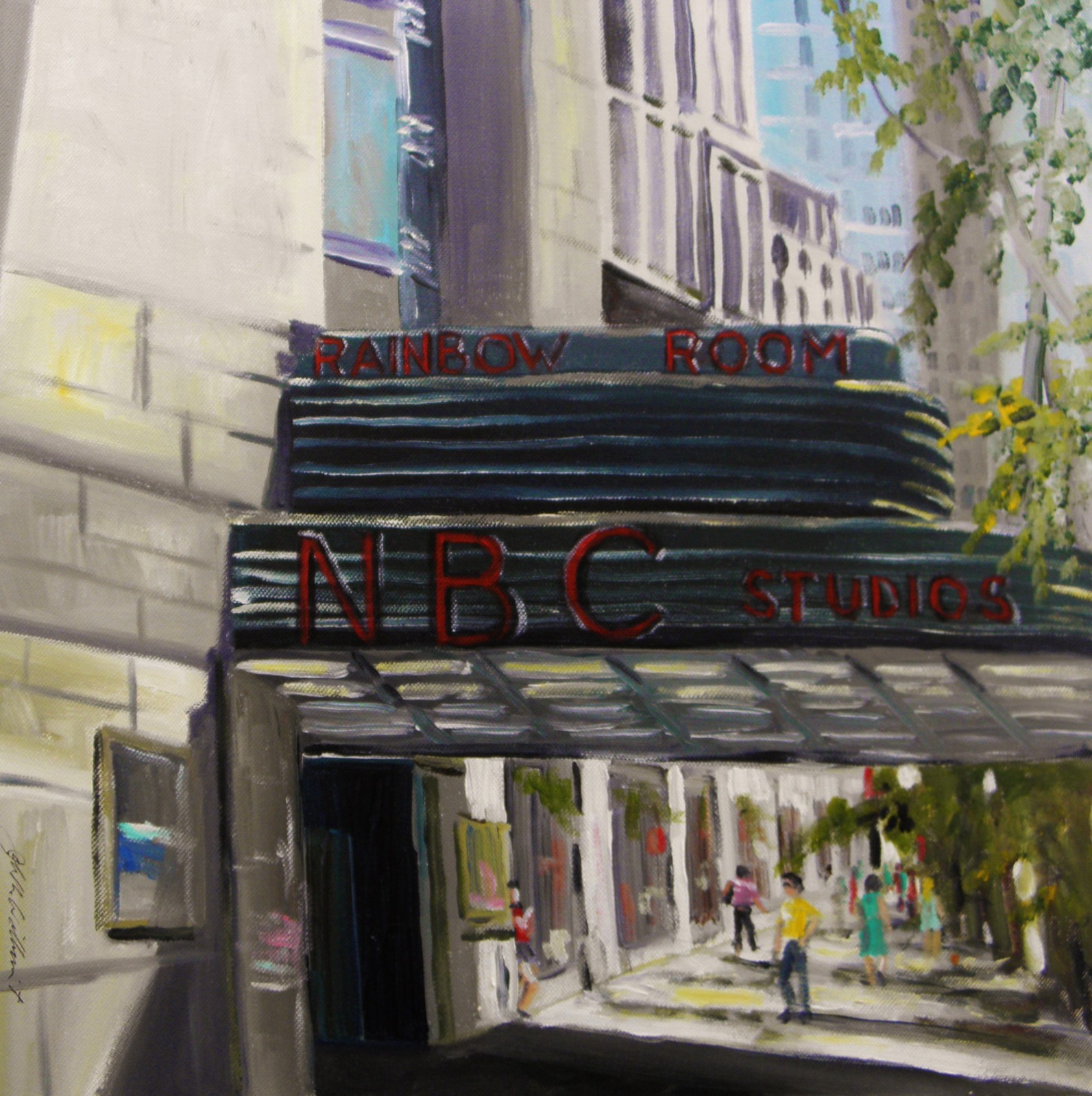 ORIGINAL New York CITY Painting JMW art John Williams Expressionism