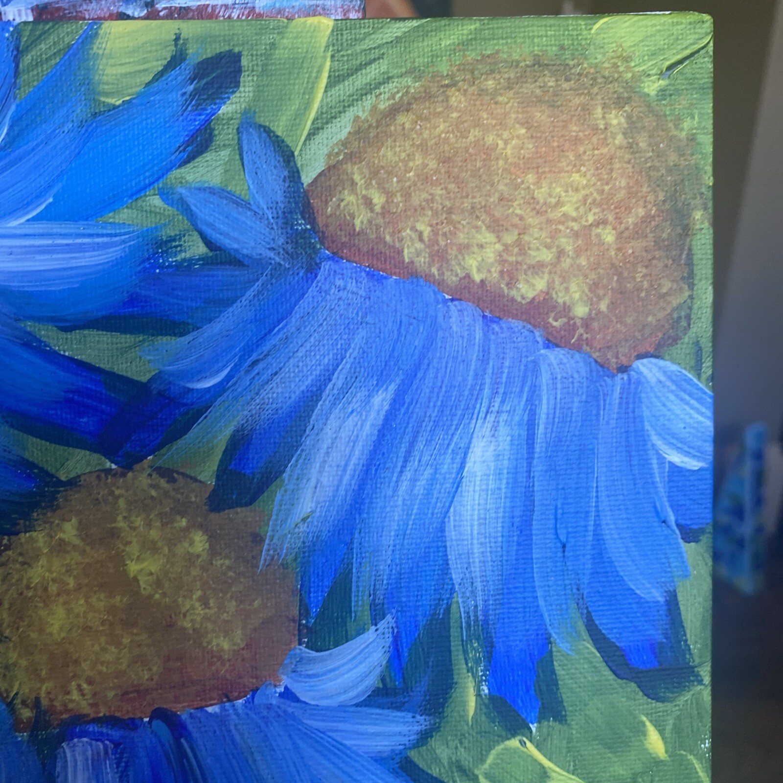 paintings on canvas Panel original 8/10, gift, Abstract Flowers,coneflower