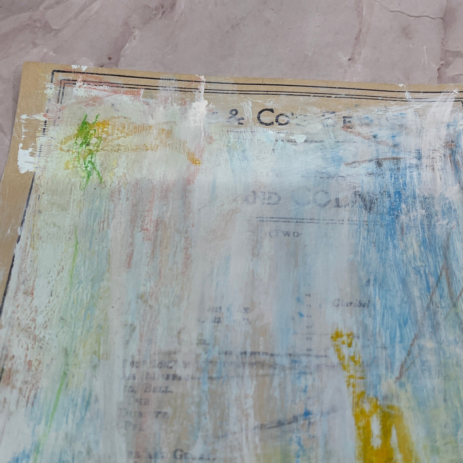 Original Abstract Art Painting «Sleep in Peace» On Sheet Music 7×10